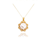 Pearl Sunflower Pendant Necklace - image 8