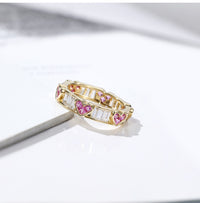 Gold Heart Floral Halo Ring - image 7