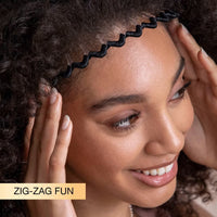 Fabric Covered Zig Zag Headband - Black - image 6
