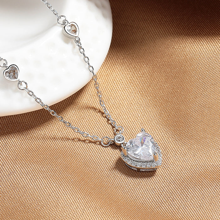 Crystal Heart Pendant Necklace