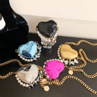 Mini Pearl Heart Chain Bag - image 7