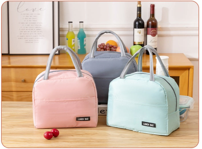 Solid Color Thickened Insulated Lunch Tote Bag, Portable Thermal Cooler Lunch Bag, Reusable Waterproof Food Carrier Bag, Leakproof Lunch Container Bag For Office Workers Students Picnic Travel - image 4