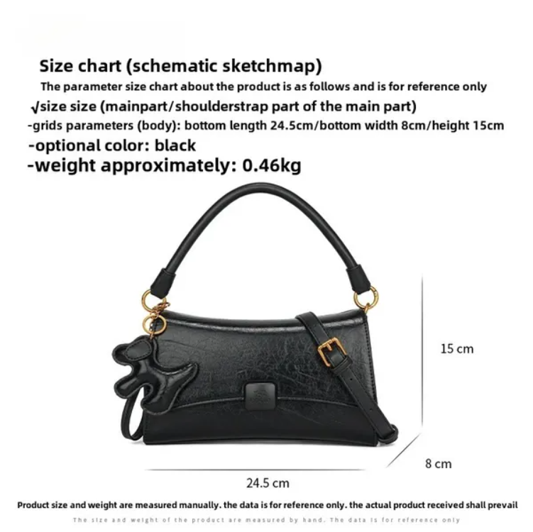 Women's Small Shoulder Bag with Cat Charm - image 3
