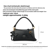 Women's Small Shoulder Bag with Cat Charm - image 3