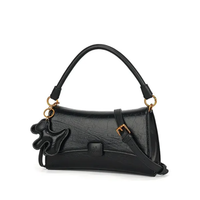 Women's Small Shoulder Bag with Cat Charm - image 7