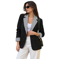 Plaid Color Block Loose Fit Blazer - image 5