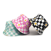 Korean Style Chessboard Plaid Spring And Summer New Bucket Hat Sun-proof - image 1