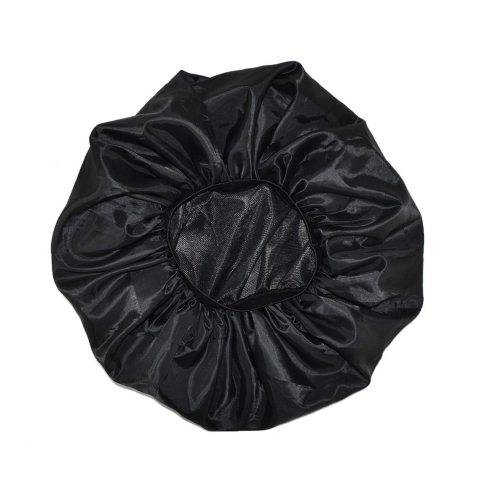 Satin Hair Bonnet for Sleeping, Black - image 2