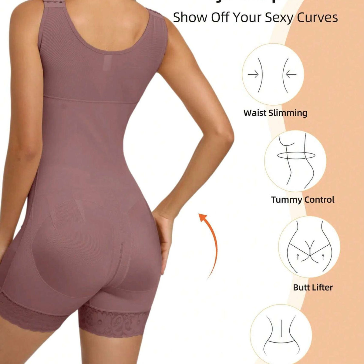Body moldeador de cuerpo completo color moca - image 2