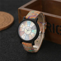 Reloj de cuarzo con correa de piel vintage - image 3