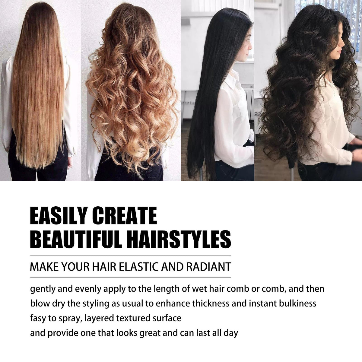 Hair Setting Spray - Volumizing  Moisturizing Styling Spray With Niacinamide, Purslane Extract & Acetyl Glucosamine  Long-Lasting Hold & Fresh Fragrance, 100ml Gel Haircare - image 9