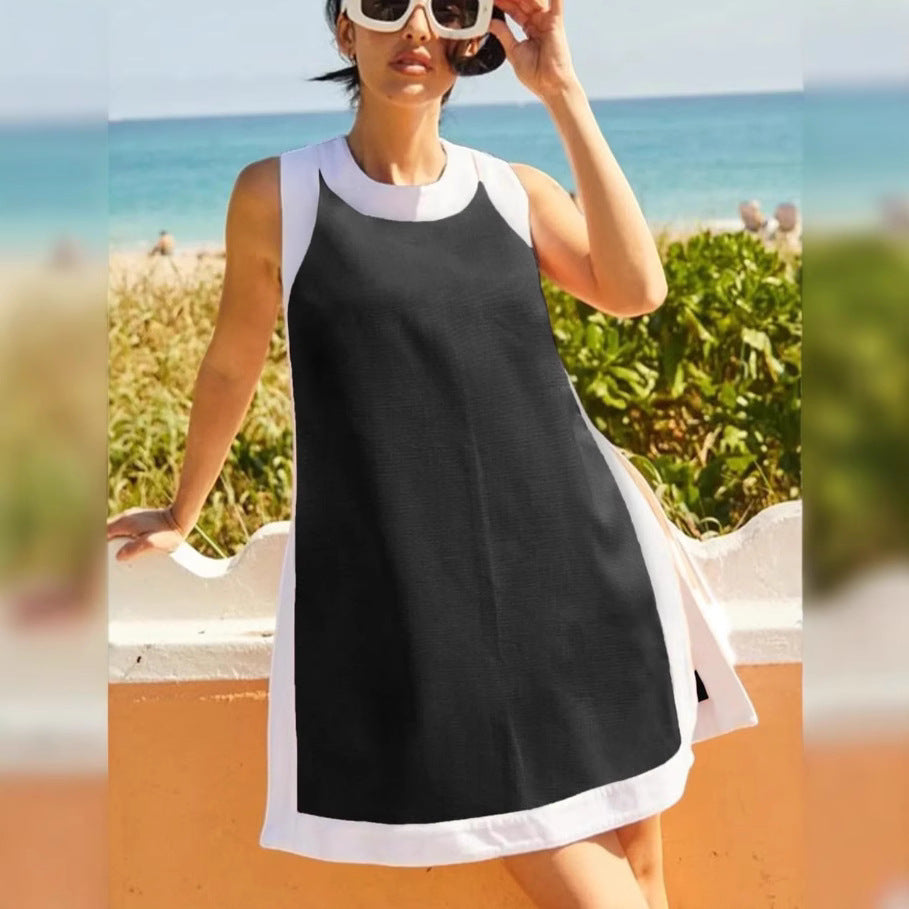 Women's Casual Multicolor Round Neck Sleeveless Top With Shorts Suit - image 2