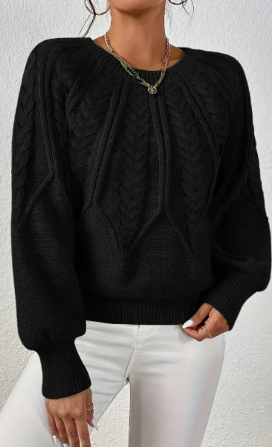 Pullover Sweater Long Sleeve Round Neck Loose Fit Soft Machine - image 3