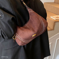 Minimalist Suede Shoulder Bag - image 2