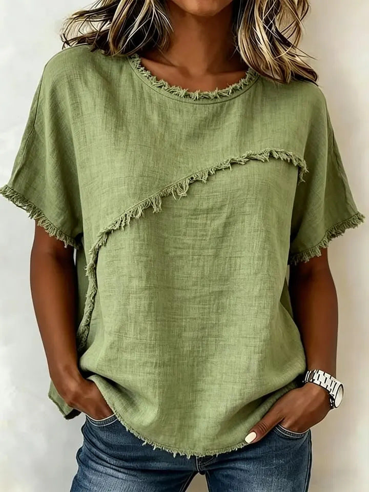 Women's Round-Neck Casual Loose Short-Sleeve Top - image 9
