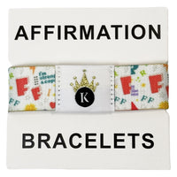 Affirmation Bracelets - [Large]2.5cm/21cm Soft Polyester Elastic Wristband Eco Friendly Fancy Promotion Woven - image 1