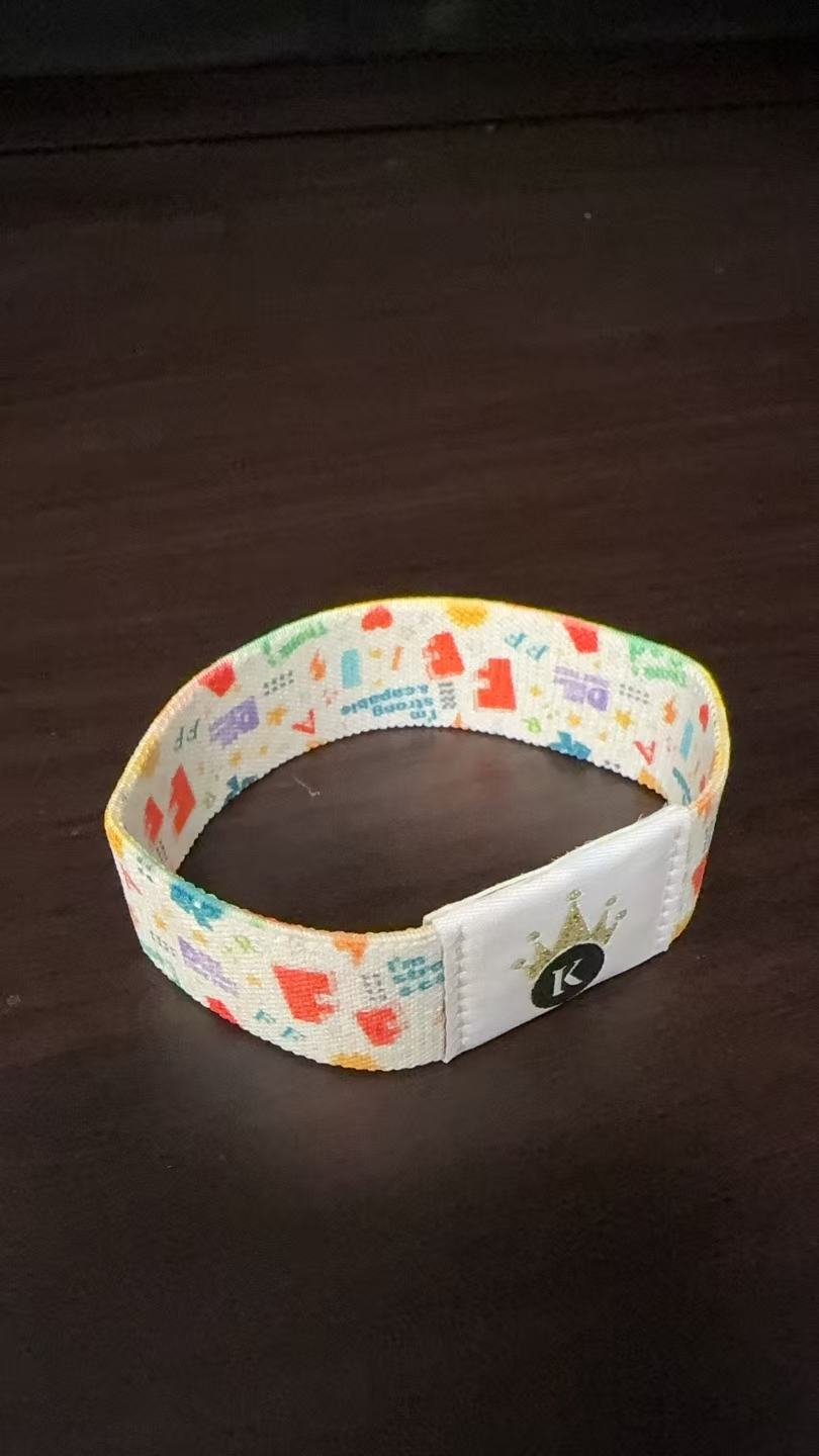 Affirmation Bracelets - [Large]2.5cm/21cm Soft Polyester Elastic Wristband Eco Friendly Fancy Promotion Woven - image 2