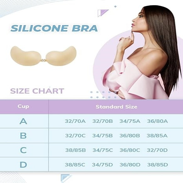 Invisible Strapless Backless Push-Up Bra - B Cup - image 5