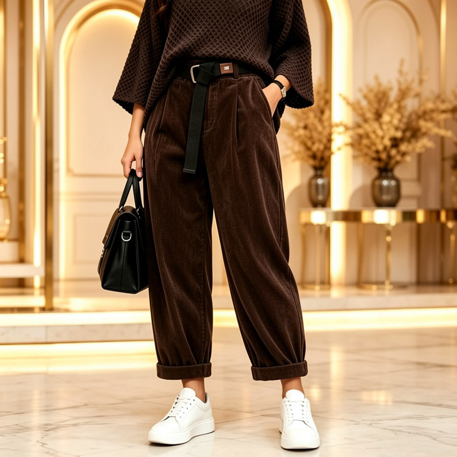 Plus Size Corduroy Casual Trousers - image 7