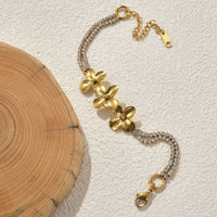 18K Gold Flower Bracelet - image 5