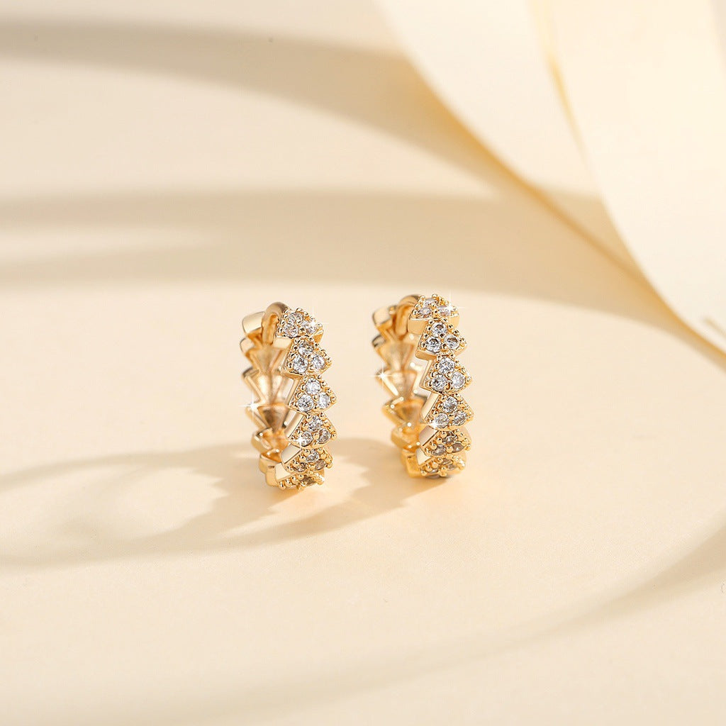 Gold Zircon Statement Earrings