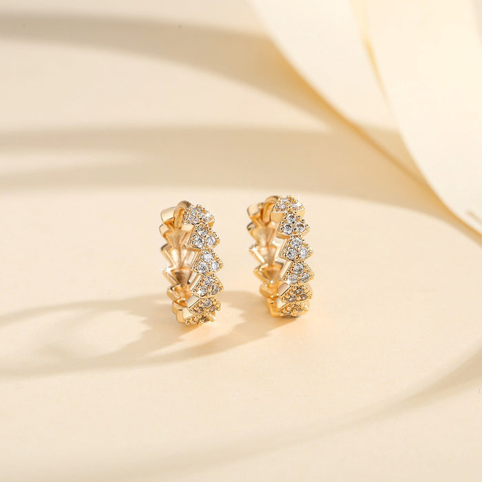 Gold Zircon Statement Earrings