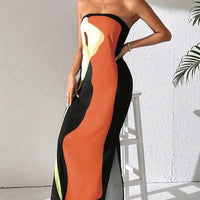 Elegant Print Slit  Dress For Women - image 1
