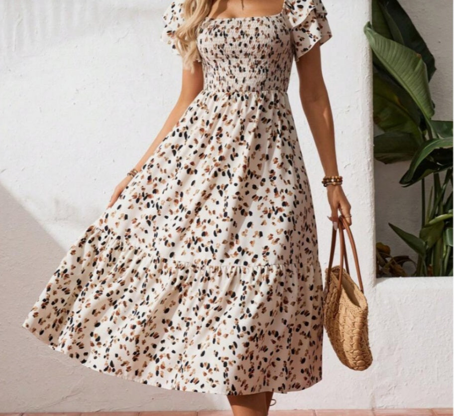 Summer Print Halter Ruffle Dress For Women - image 4