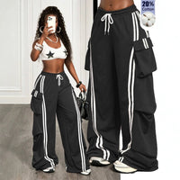 Drawstring Wide Leg Cargo Pocket Pants - image 1