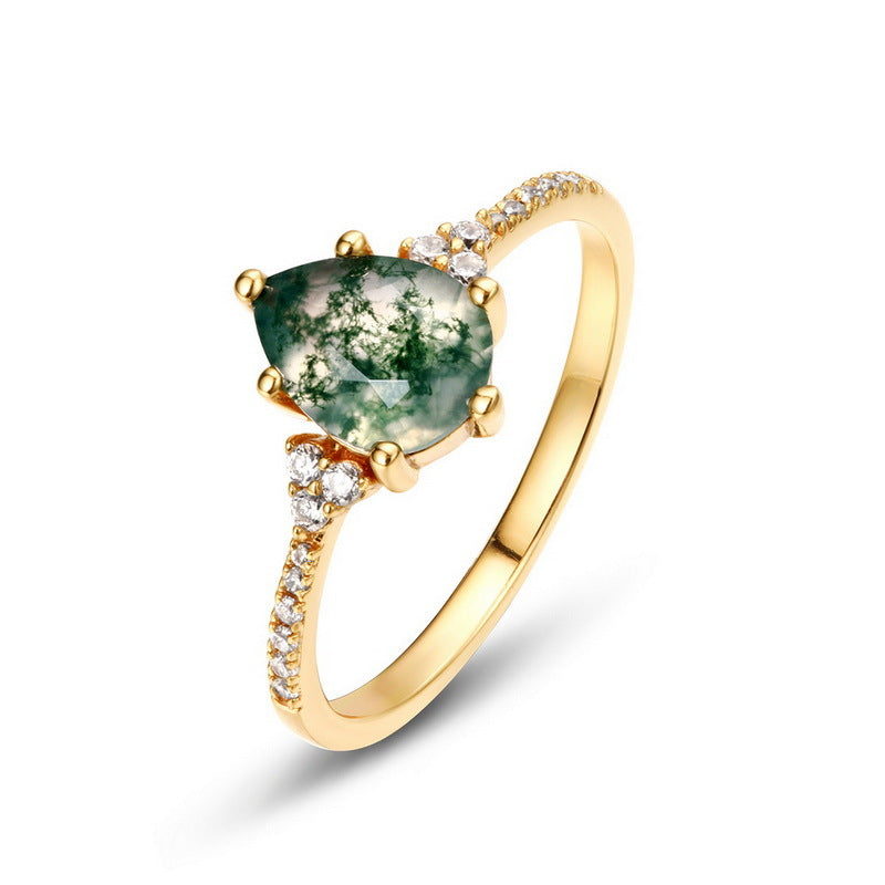 Natural Moss Agate Ring - image 11
