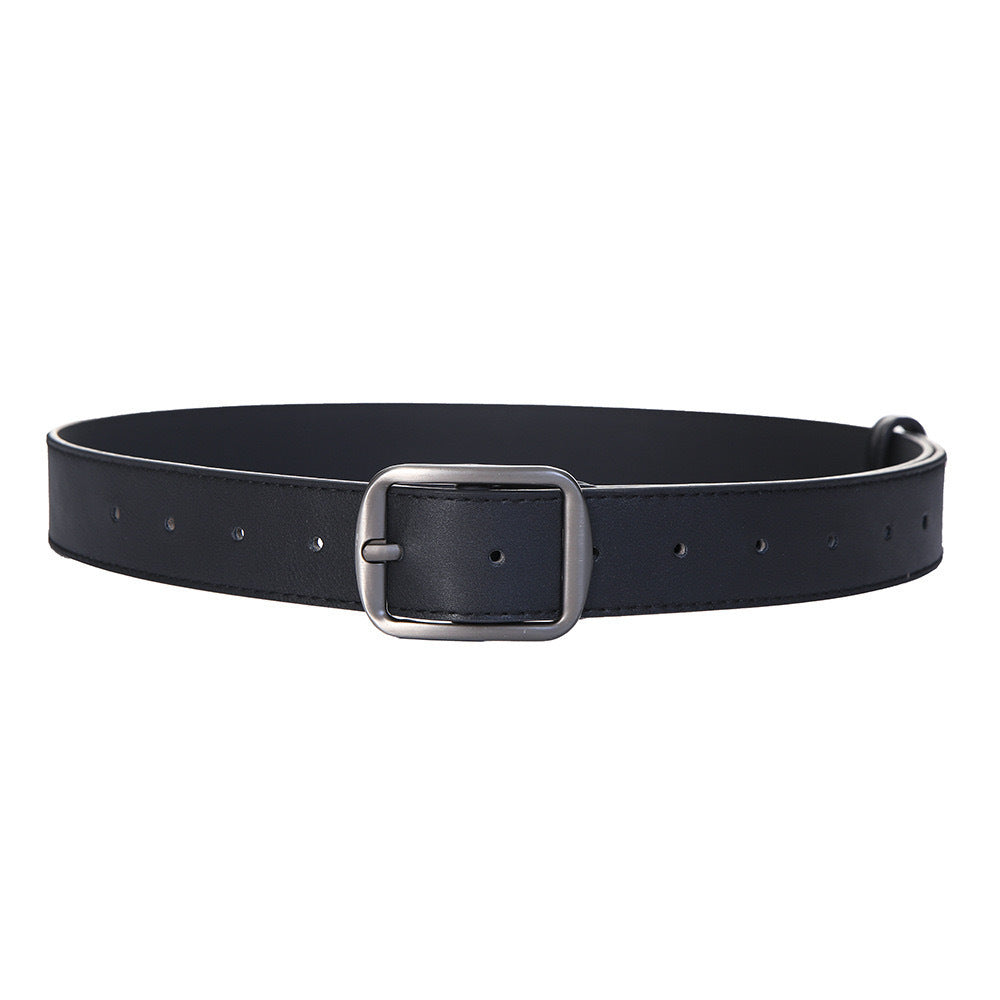Matte Silver Buckle Faux Leather Belt - image 3