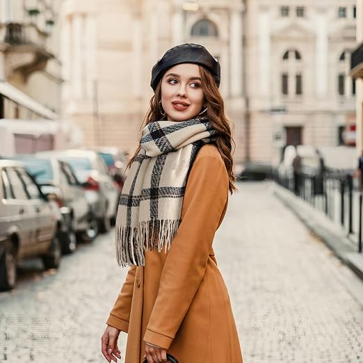Women's Winter Scarf, Long Oversized Plaid Blanket Shawl Wrap For Cold Weather - image 2
