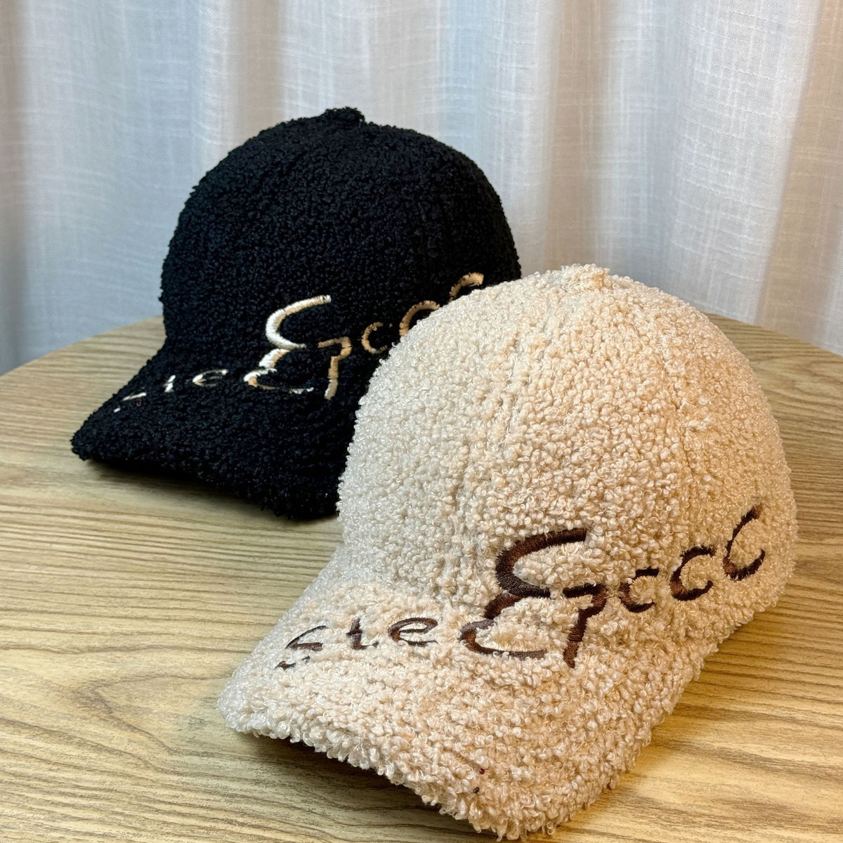 Outdoor Upgrade Warm Lamb Fur Makes Face Look Small Embroidered Letters Peaked Cap - image 4