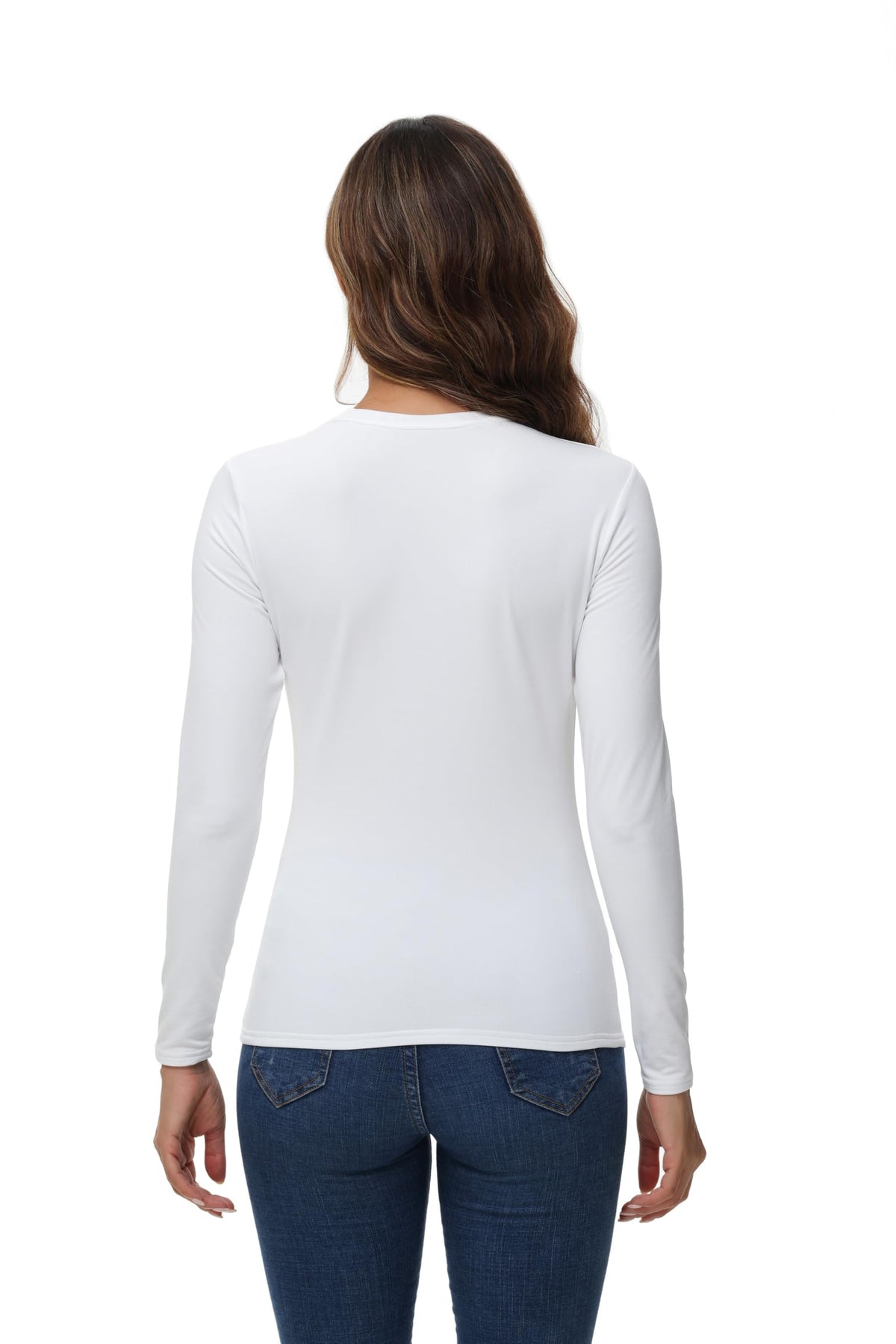 Women's Basic Crew Neck Long Sleeve Fitted Top - image 4