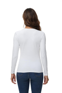 Women's Basic Crew Neck Long Sleeve Fitted Top - image 4