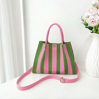 Striped Knit Tote Bag - image 1