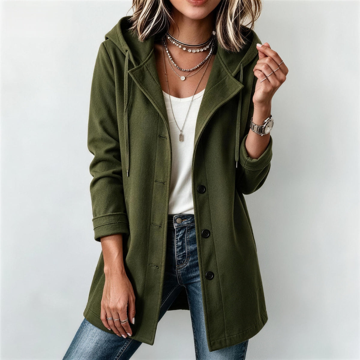 Women's Hooded Trench Coat - image 2