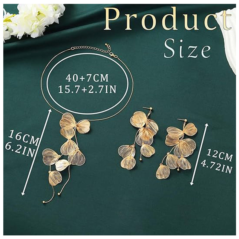 Gold Ginkgo Leaf Choker Necklace - image 7