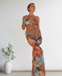 Women's 3-Piece Casual Swimsuit Set - Print - image 1