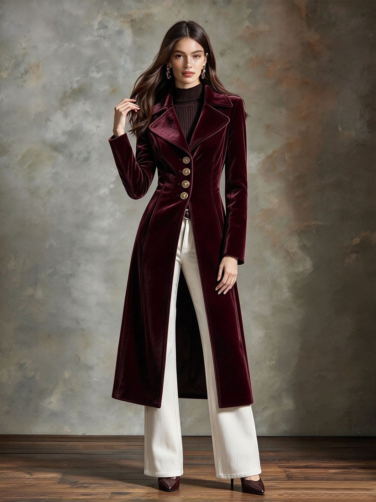Retro Velvet Belted Waist Coat - image 9