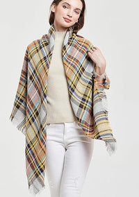 Women's Yellow Blue Scarf - image 1