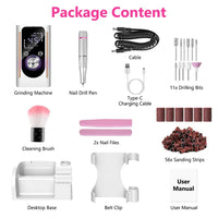 Portable Electric Nail Drill Bit 45000 RPM With 11 Bits Base Waist Clip Cordless Rechargeable Nail File Machine For Professional Salon Home Acrylic Nails Remove Nail Gel Polish Manicure - image 9