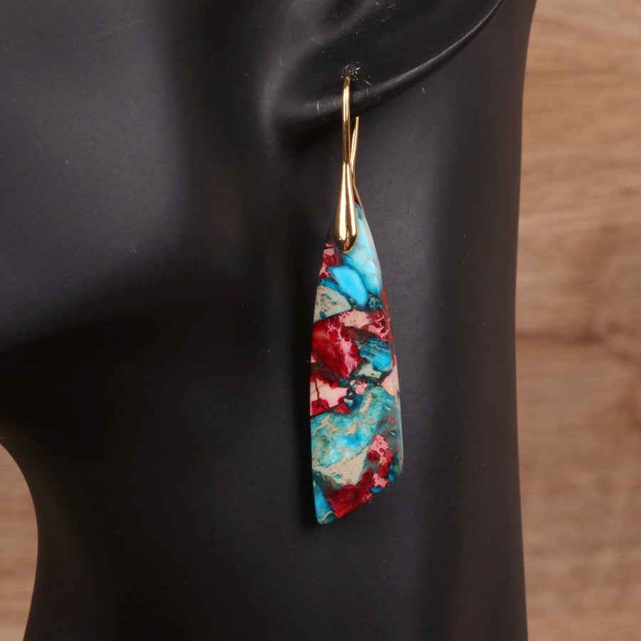 Mosaic Stone Drop Earrings - image 7