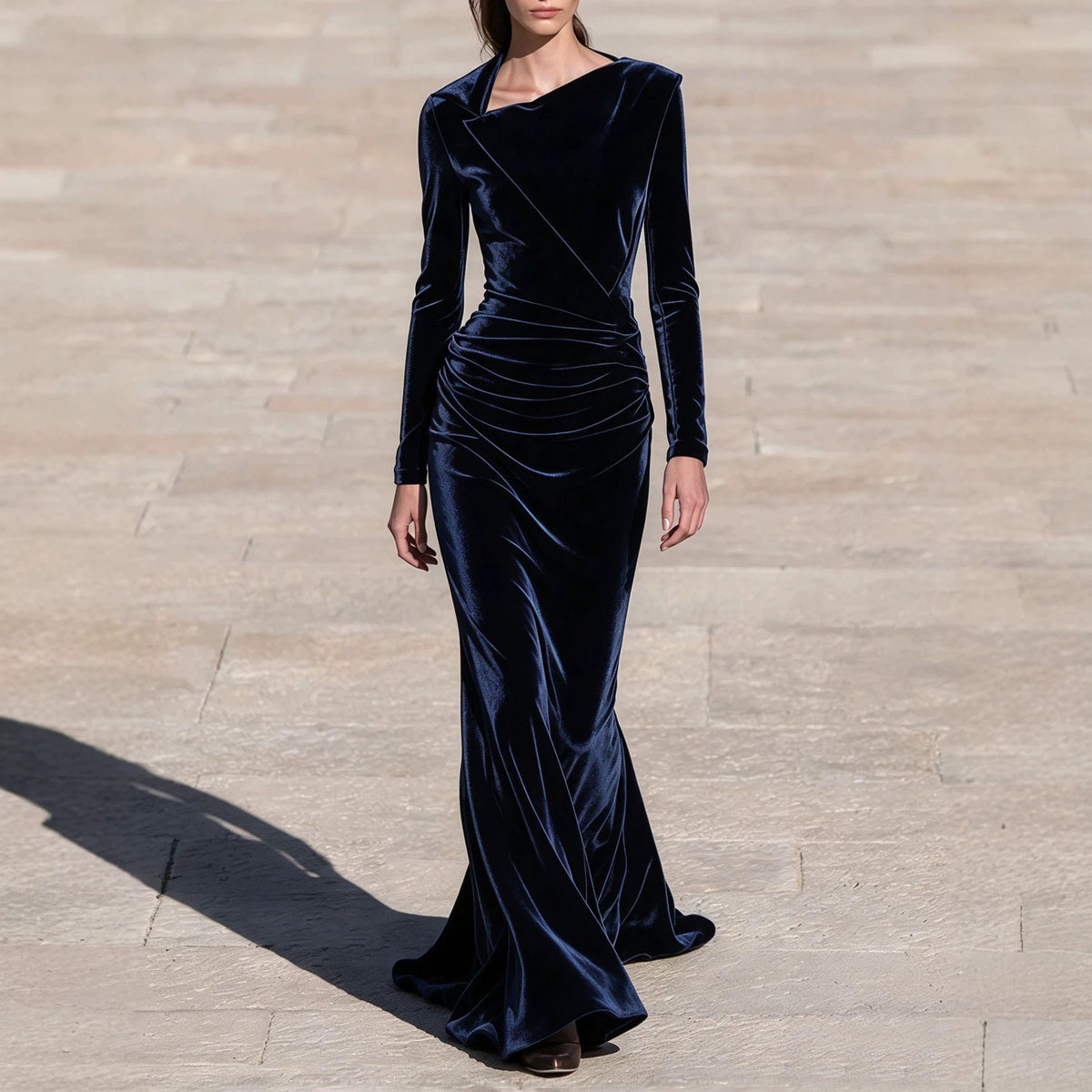 Velvet Off-Shoulder Bodycon Pencil Dress - image 3