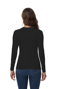 Women's Basic Crew Neck Long Sleeve Fitted Top - image 6