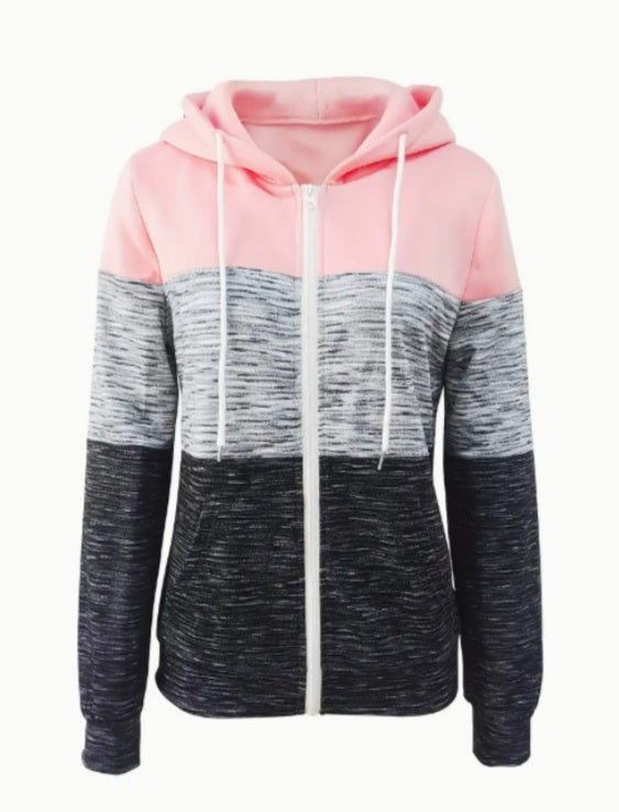 Women's Color Block Zip-Up Hoodie - image 2