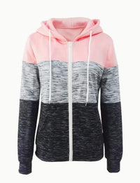 Women's Color Block Zip-Up Hoodie - image 2