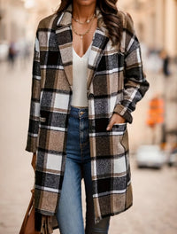 Women's Casual Hooded Plaid Jacket - image 3