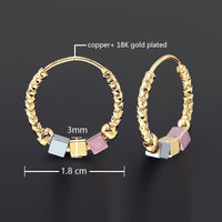 Gold Hollow Rosette Hoop Earrings - image 9