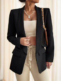 Women's Open Front Shawl Collar Blazer Jacket with Flap Pockets - image 3